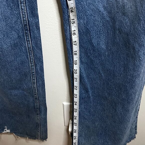 Zara Jeans Womens The 90s Full Length Vtg Style Distressed Raw Hem Denim Size 10 - Picture 9 of 9